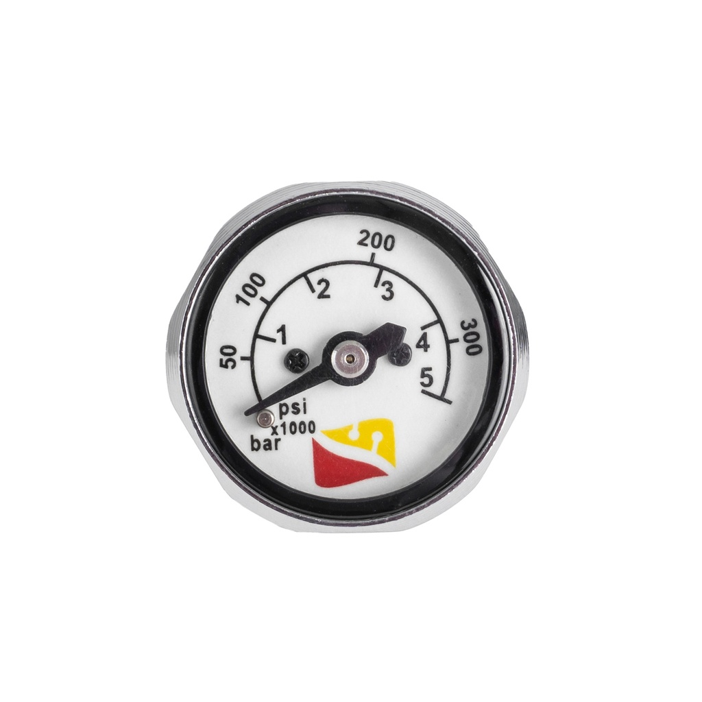 DiveRite SPG - Small Button Gauge BAR/PSI Combo - 1" Face