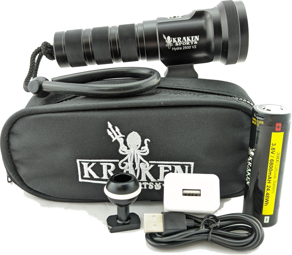 Kraken Hydra 2500 V2 (2500-Lumen) Underwater Video Light