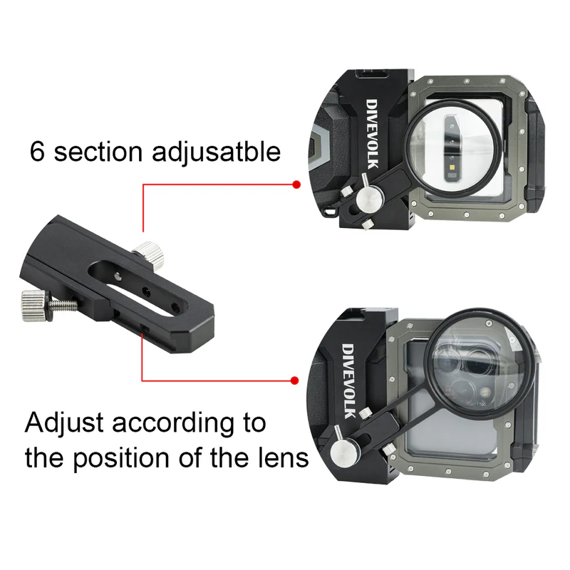 DiveVolk Expansion Clamp with 67mm  lens adapter