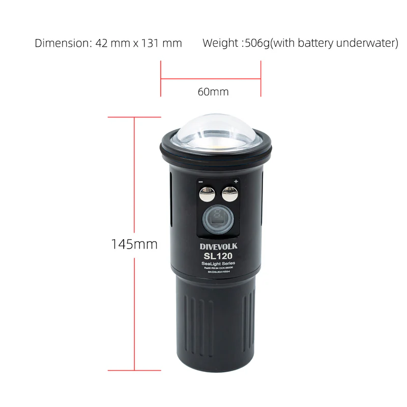 DiveVolk SL120 Video Light 